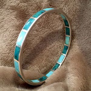 SILPADA Sterling Silver and Turquoise HIGH SEAS B2828 Bangle Bracelet NIB